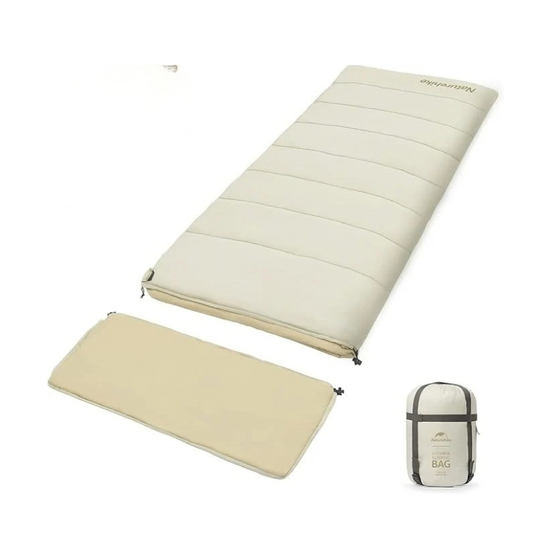 Naturehike pratelný spacák LD250 s kapucí 1,6kg - krémový