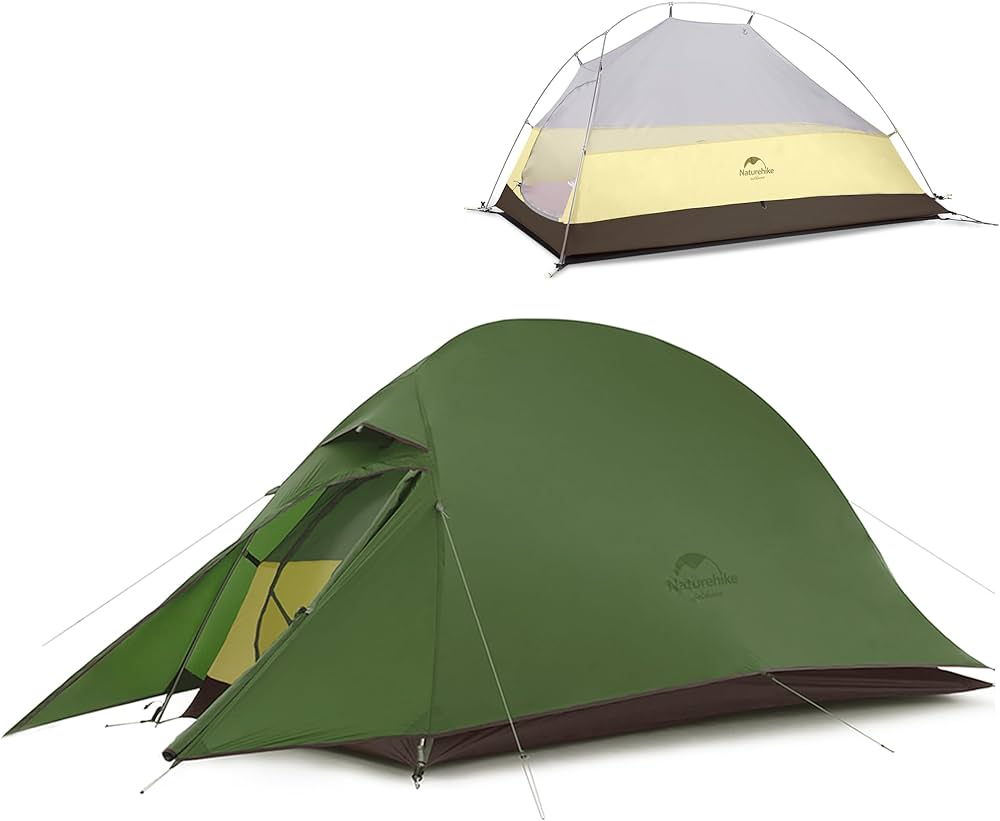Naturehike ultralehký stan Cloud Up1 20D 1360g - tmavě zelený