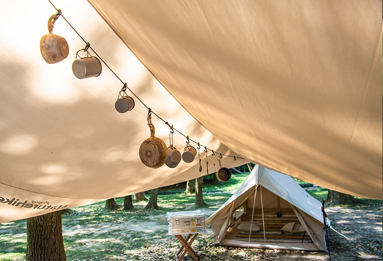 Naturehike závěsné lanko s háčky - 4.2 m - šedé