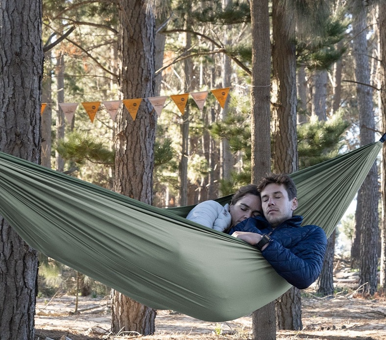 Naturehike hamaka s popruhy k uchycení pro 2 osoby 690g - zelená