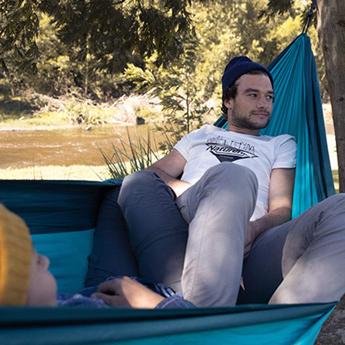 Naturehike hamaka s popruhy k uchycení pro 1 osobu 600g - modrá