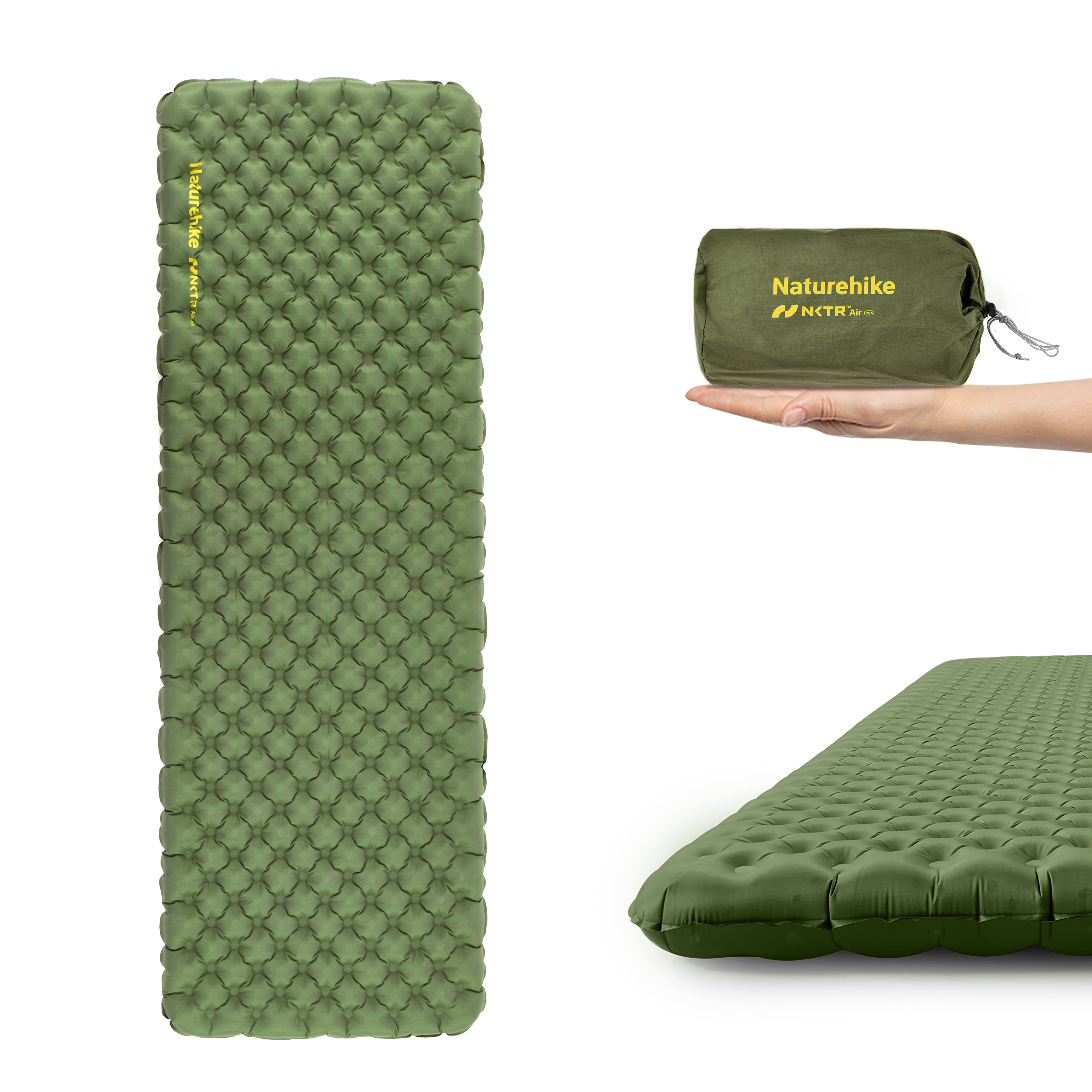 Naturehike ultralehká nafukovací karimatka R4.6  obdélník 656g - zelená