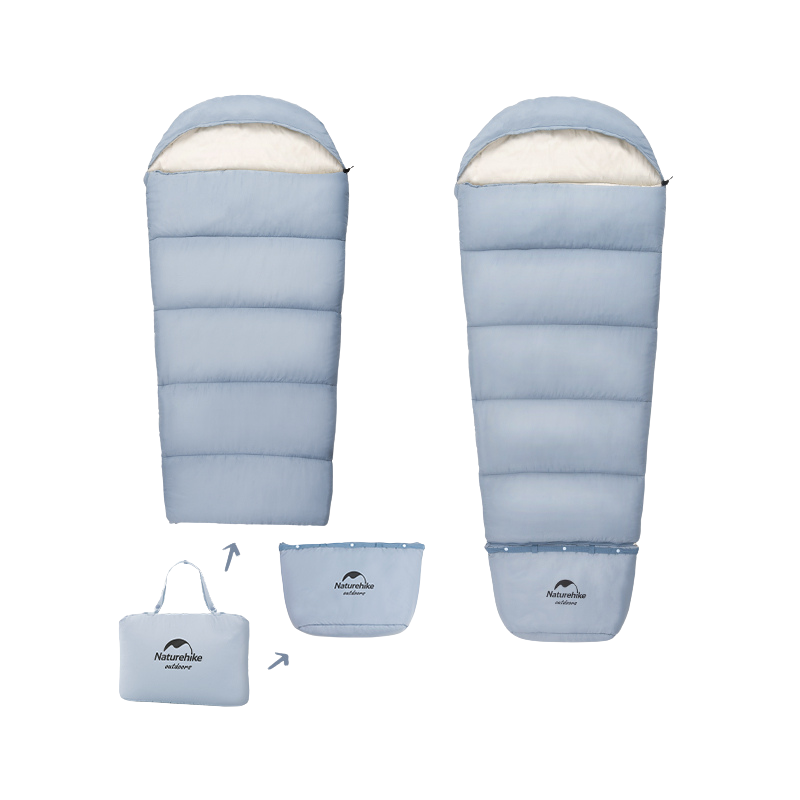 Naturehike dětský rostoucí spacák C300 1450g - modrý - levý