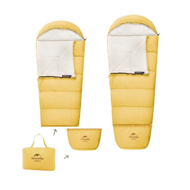 Naturehike dětský rostoucí spacák C180 1100g - žlutý