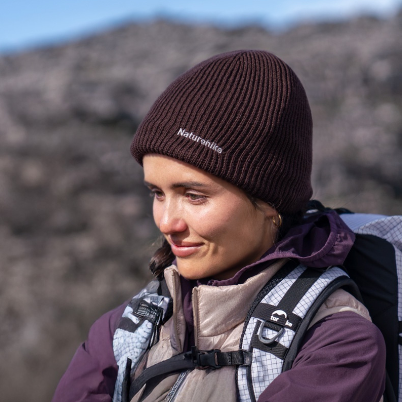 Naturehike zimní outdoorová pletená čepice s PU vrstvou 97g – tmavě modrá