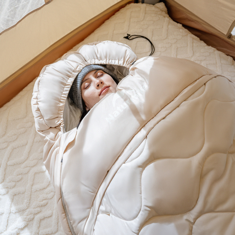 Naturehike oválný spací pytel PS500 3,49 kg - šedý - levý