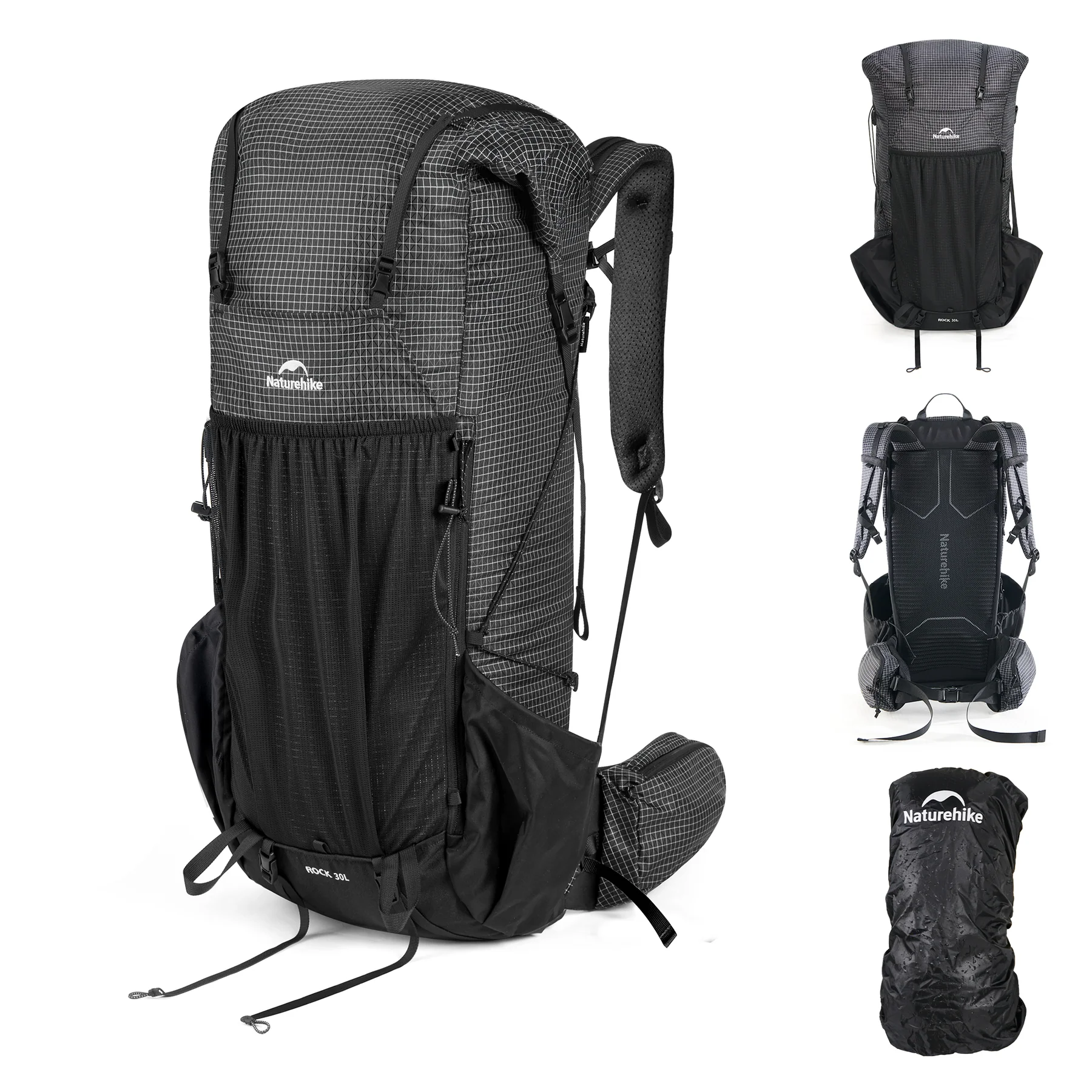Naturehike Rock 2.0 30l - ultralehký trekový batoh 1110g - šedý