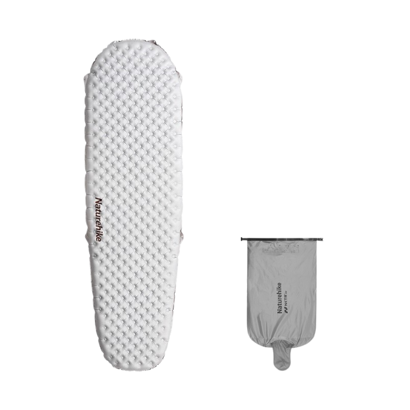 Naturehike ultralehká nafukovací karimatka NKTR Air R-value 5,8 – mumie M 183 × 58 cm – stříbrná