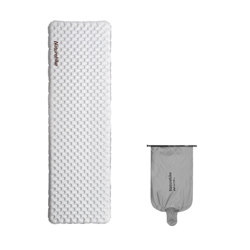 Naturehike ultralehká nafukovací karimatka NKTR Air R-value 5,8 – obdélník 183 × 58 cm – stříbrná