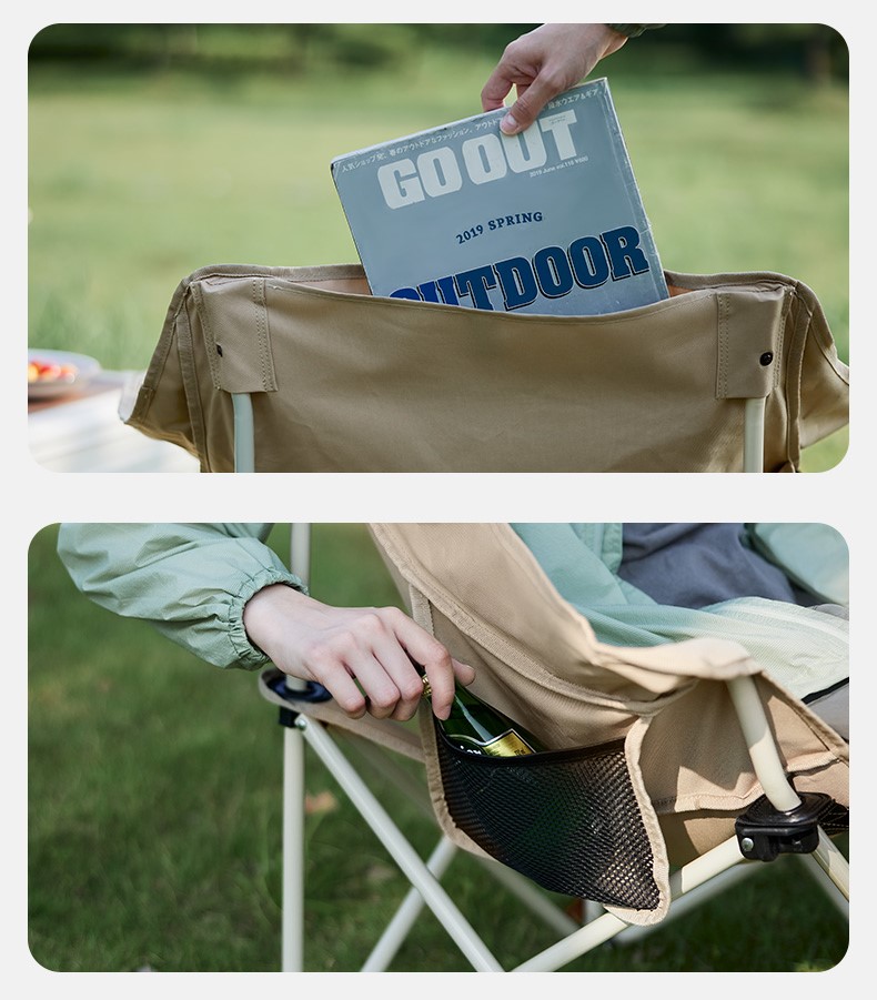 Naturehike skládací křeslo Moon s područkami - tmavě šedé 