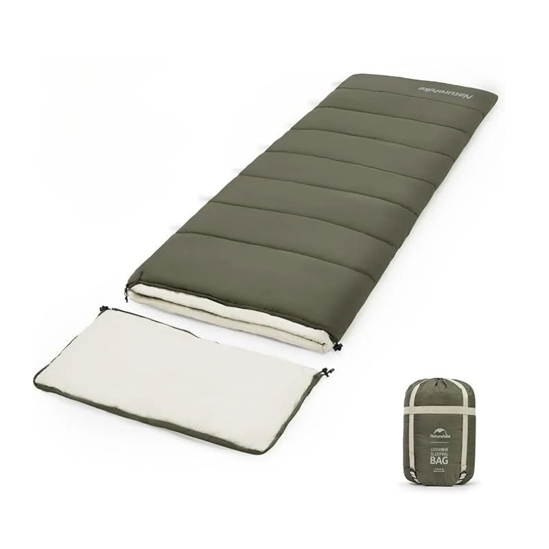 Naturehike pratelný spacák LD350 s kapucí 1,9kg - zelený