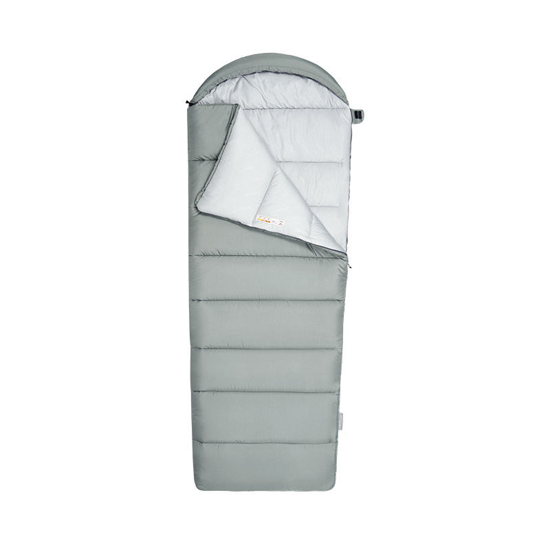 Naturehike pratelný spacák MS300 s kapucí 1,63 kg - šedý - levý