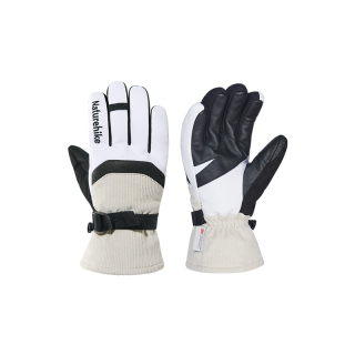 Naturehike zimní rukavice s koženou výztuhou dlaně - bílé