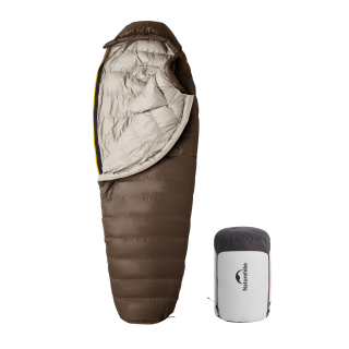 Naturehike péřový ultralehký spací pytel Snow Petrel SP700 - hnědý