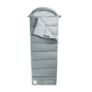 Naturehike pratelný spacák M180 s kapucí 1200g - šedý levý